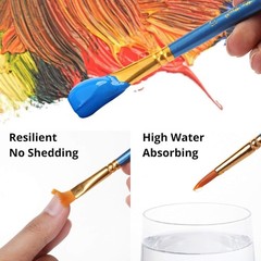 Mr. Pen- Artist Paint Brushes for Acrylic Painting 10pcs Ergonomic Wooden Handle