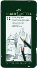 Faber Castell 9000 Pencils Design Set 12 Grade Tin ( 5B – 5H )