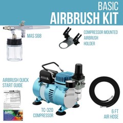 Multi-Purpose Airbrushing System Kit Siphon Feed Dual-Action Airbrush 0.35mm Tip