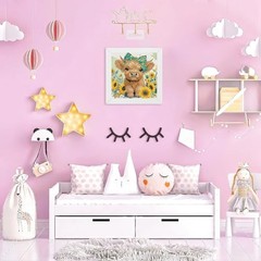 Cow Diamond Art Painting Kits for Kids with Frame,Animal Diamond Art for Cow01