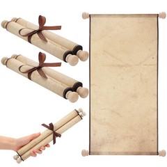 2 Pack Blank Paper Scrolls Wrapped on Wood Rod for Writing, Drawing, Calligra…