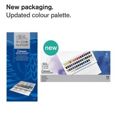 Winsor & Newton Watercolor Paints Cotman Watercolor Studio Set Half Pan 40 Color