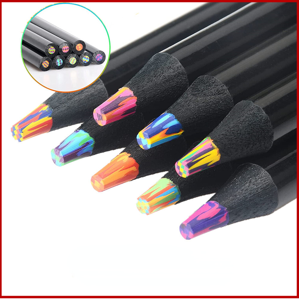 8 Colors Rainbow Pencil Multicolor Drawing Children Party Bag Fillers Art Pencil