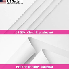 Cridoz 50 Sheets Vellum Paper 8.5 x 11 Inches Translucent Clear