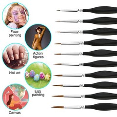 10 Pcs Miniature Paint Brush Kit Fine Point for Acrylic Painting Face Nail