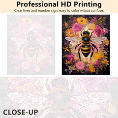 Tumovo Bees and Flowers DIY Easy Paint by Numbers – 16×20 inches, Artwork-08
