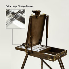 French Easel for Painting, Deluxe Beech Wooden Field & Studio Sketchbox Easel St