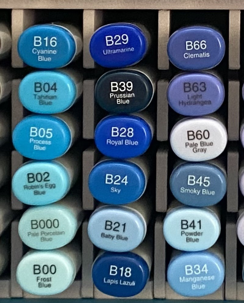 NEW ~Sketch Markers Copic various Blue ~”B” ~ “BG” ~ “BV” Tested before Shipping