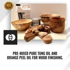 , Half and Half, Pure Tung Oil and Orange Peel Oil for Wood Finishing, Cutting B