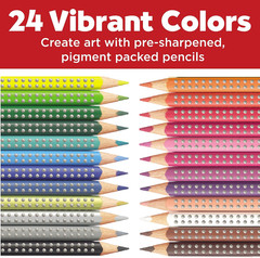 Grip Colored Ecopencils – 24 Pack Colored Pencils, Pre-Sharpened