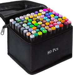 Alcohol Markers, 80 Colors Art Drawing Markers Set for Kids Adults Dual Tip P…