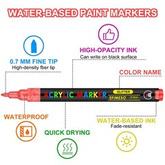 Efimeso Acrylic Paint Pens Set-120 Colours 1 count (Pack of 120), 120 colors