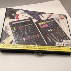 Art Works Deluxe Kit Set Of 68 In Case Paint Pen Color Pencils Markers Supplies