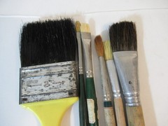 Six Vintage Paintbrushes Grumbacher Delta Lexington Canary Simmons Germany USA