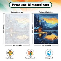 Paint by Numbers Kit for Adults Beginner, Landscape Easy Adult Paint by Number