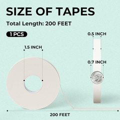 Jusart Artist Tape for Watercolor Paper, 1/2 Inch Wide 200FT Long, White Art Tap