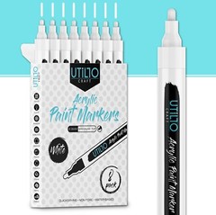 White/Black Acrylic Paint Markers – Medium/Fine Tip – 2/8/16 Qty – Utillo Craft