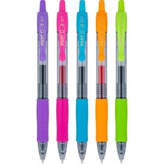 5-Pack G2 Colored Gel Pens 0.7mm Fine Point Retractable Writing Instruments