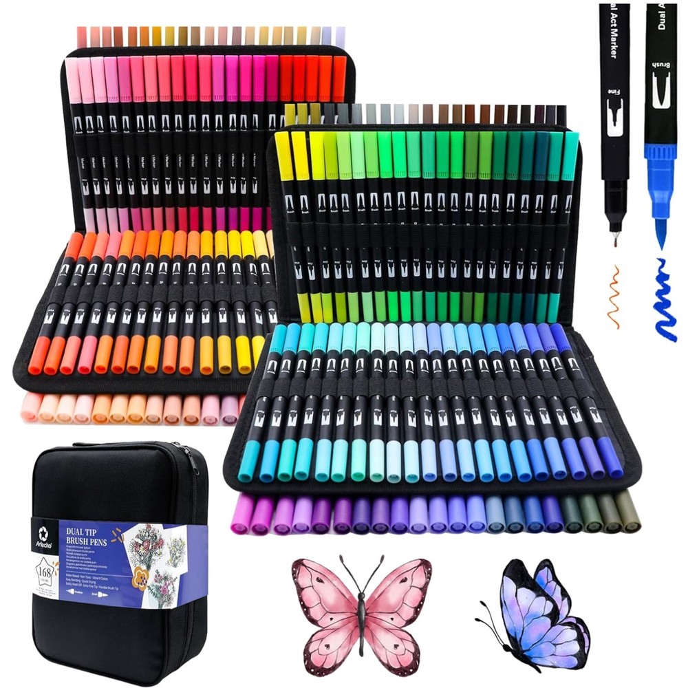 168 Dual Tip Adult Coloring Markers