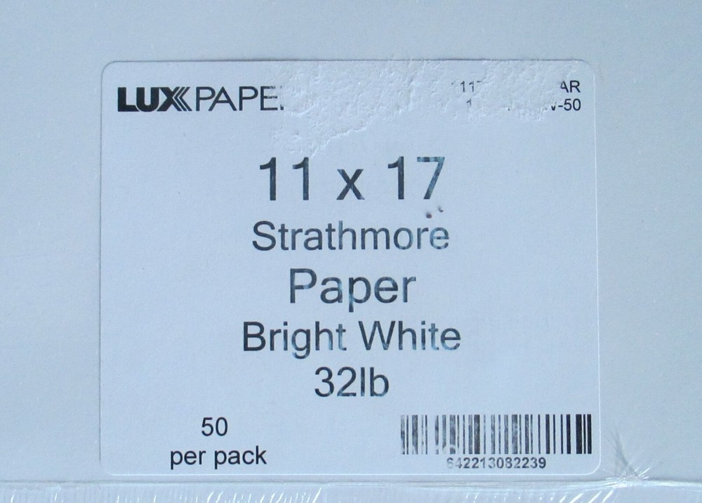 Lux Strathmore Paper Bright White (50) 11″x17″ 32lb 50 Pack Loose Leaf