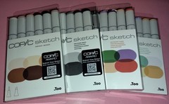 A LOT of (4) COPIC sketch~PORTRAITS, GRAYS, SECONDARY TONES & PASTELS~BID@$39.99