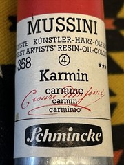 Schmincke MUSSINI Resin Oil Paint Carmin Red 358 35ml Color New Vintage Karmin