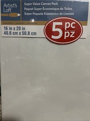 Artist’s Loft Super Value Canvas Pack 16 x 20 inches- PACK of 5 canvases