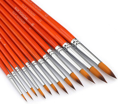 Watercolor Paint Brushes Set – 12Pcs Round Pointed Painting Brush for Acrylic, G