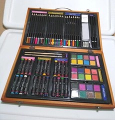 Darice Studio 71 Deluxe Art Set in Wooden Case, 80 Pieces