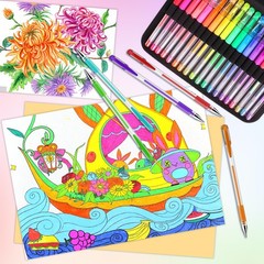 Gel Pens for Adult Coloring 80 Colors with 80 Refills Glitter 160 PCS