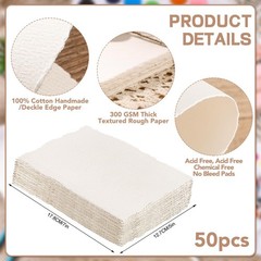 50 Sheets Cotton Watercolor Paper 5×7 Inches Ivory White Acrylic Painting