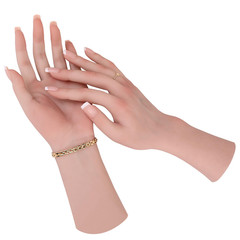 Motleybean Realistic Silicone Female Hand Life Size Female Model Hand For