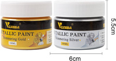 Acrylic Paint Metallic Gold and Silver,200Ml Gold Leaf Paint for Art, Painting,