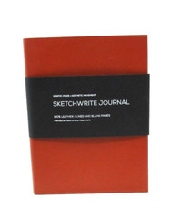Sketch Write Sketchbook and Journal Leather Cover 4X6″ Graphic Image Terracotta