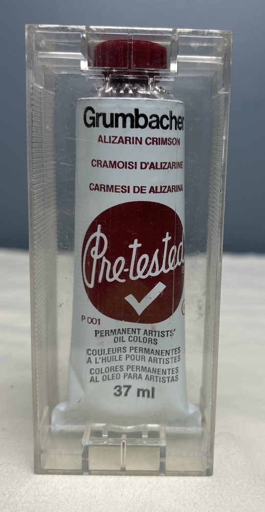 Grumbacher Pre-Tested Oil Paint, 37ml/1.25oz , Alizarin Crimson, P001 VTG