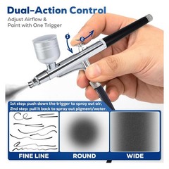 Airbrush Kit with Compressor – Small Plug-in Dual-Action Spray Paint , Includ…