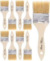 Comfortable Wooden Handle 2-Inch Chip Paint Brushes – 9-Pack Natural Bristles