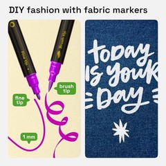 Dual-Tip Fabric Markers – Fabric Decorating Kit – Permanent for 24 Multicolor