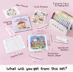 Ohuhu x Coco Wyo Cozy Mood Coloring Kit Honolulu B 48 Colors Alcohol Markers NIB