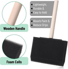 16-Pack Bates Foam Paint Brushes – High-Density, Drip-Free Sponge Applicators