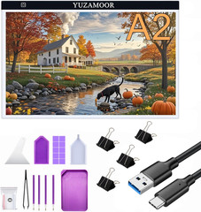 A2 Large Tracing LED Light Pad Kits for Diamond Art, Sketching, Painting – Adjus