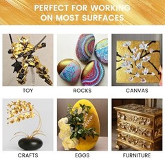 Metallic Acrylic Paint 100ml Gold Leaf for Canvas Wood Fabric Ceramic Craft