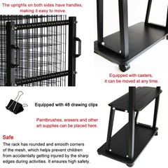 Art Drying Rack Floor-Standing Vertical Page Turning Type Removable Display R…