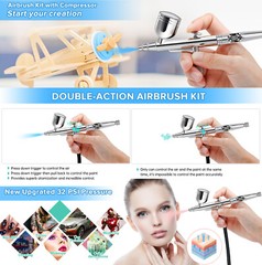 Cordless Airbrush with 2 Battery, 32PSI Portable Airbrush Kit with Compressor