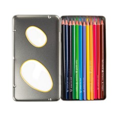 Vertex Color MAX 12 Pencils Triangular Ergonomic Grip Metal Case Kids ArtDrawing