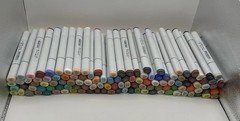 Lot of 118 Copic Sketch Markers Alcohol Ink Dual Tip Mixed Colors Tested
