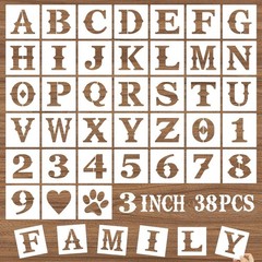 DZXCYZ 3 Inch Letter Stencils and Numbers, 38 Pcs Alphabet DIY Craft 3