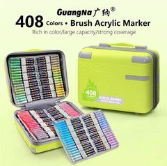 Guangna 408 Acrylic Paint Marker Soft Brush Tip Direct Liquid Ink Control Sealed