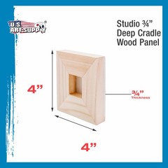 4″ x 4″ Studio 3/4″ Profile Depth Artist Wood Pouring Panel Boards Pack of 5