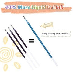30 Colors Gel Pens Set Glitter Metallic Fine Point for Adult Coloring Book Art